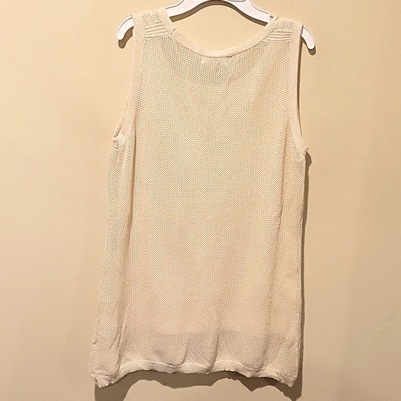 ❤️ NWT! CALVIN KLEIN SLEEVELESS SPARKLY SWEATER TOP W/  TANK TOP UNDERLAY - Picture 9 of 12